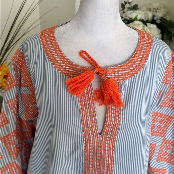 Gretchen Scott Designs Blue and White Striped Tunic - Picture 3 of 10